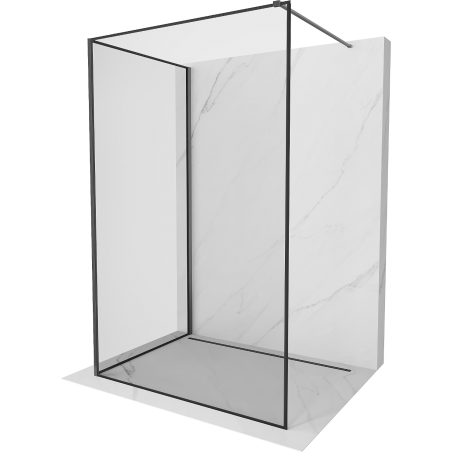 Mexen Kioto sprchová zástěna Walk-in 120 x 80 cm, černý rámeček, kartáčovaná zbraň šedá - 800-120-212-66-70-080