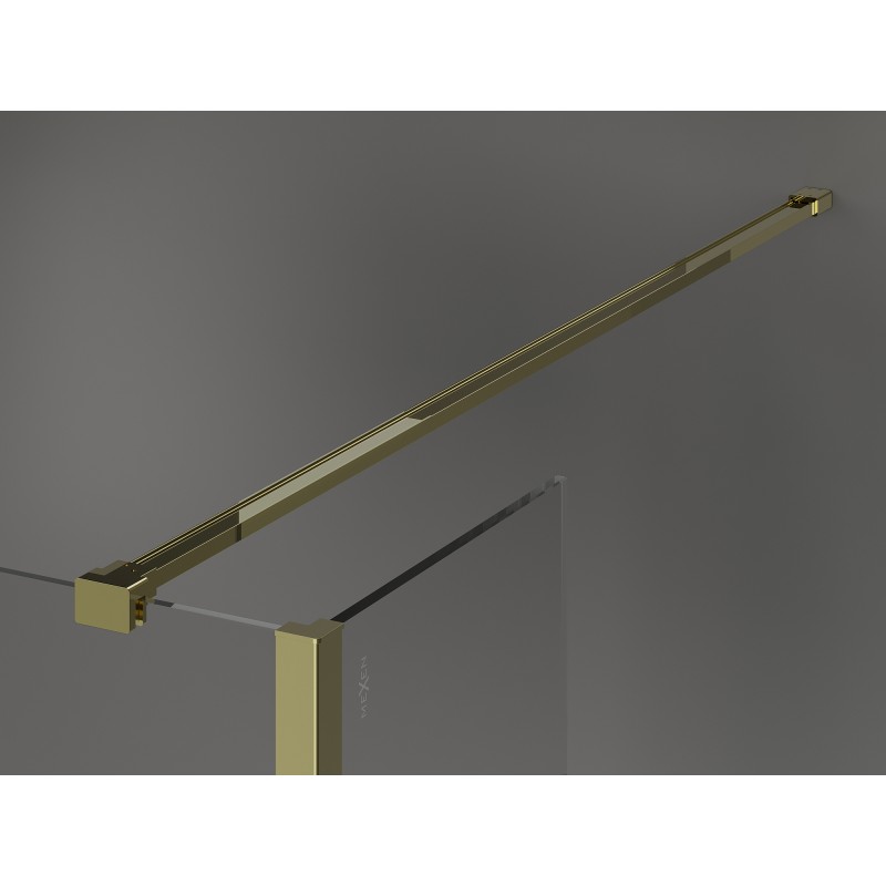 Mexen Kioto sprchová zástěna Walk-in 140 x 85 x 40 cm, transparentní, zlatá - 800-140-085-221-50-00-040