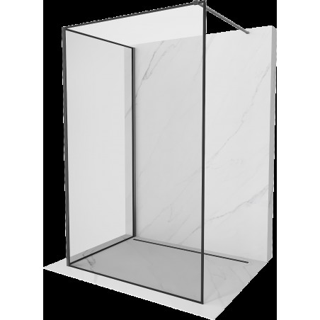 Mexen Kioto sprchová zástěna Walk-in 130 x 120 cm, černý vzor, gun gray kartáčovaný - 800-130-212-66-70-120