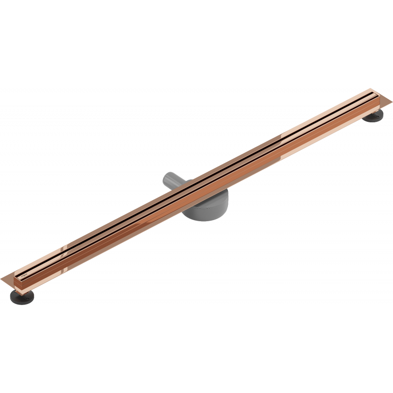 Mexen Flat 360° Slim otočný liniový odtok 120 cm, růžové zlato - 1641120