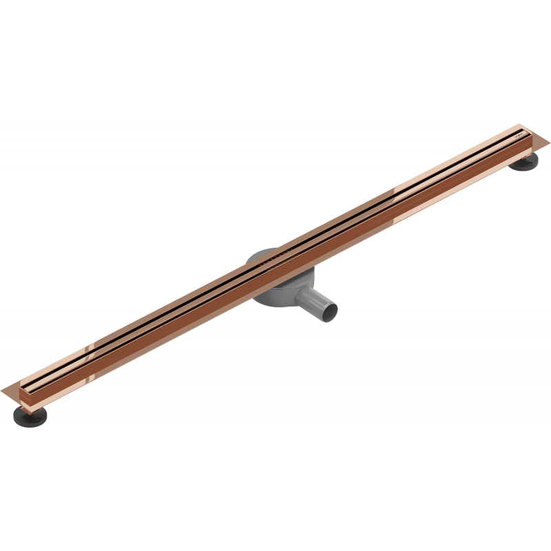 Mexen Flat 360° Slim otočný liniový odtok 120 cm, růžové zlato - 1641120