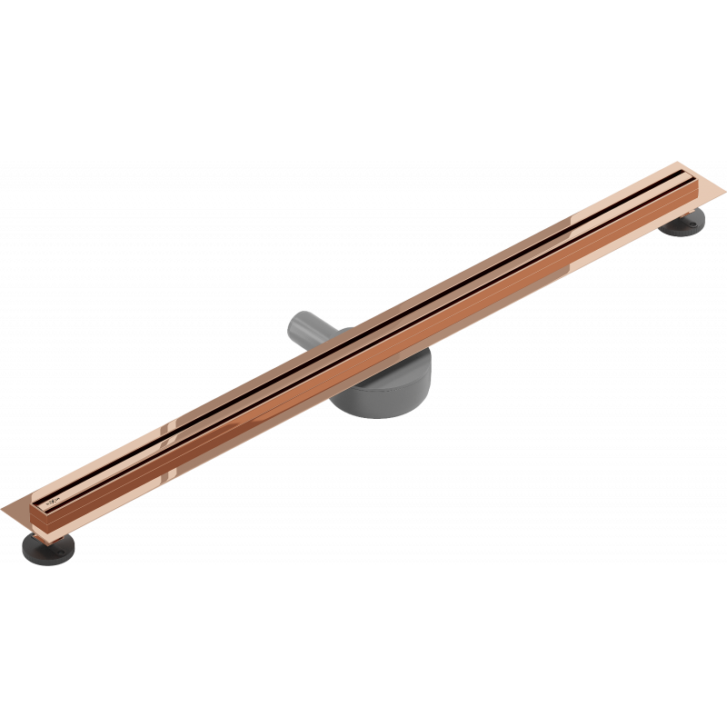 Mexen Flat 360° Slim otočný lineární odtok 100 cm, růžové zlato - 1641100