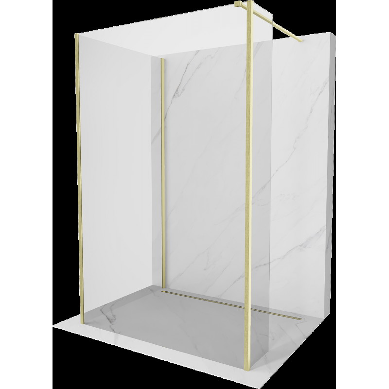 Mexen Kioto sprchová zástěna Walk-in 140 x 70 x 30 cm, transparentní, zlatá broušená - 800-140-070-221-55-00-030