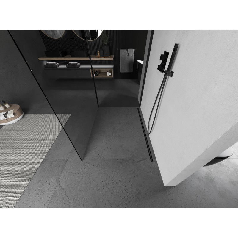 Mexen Kioto sprchová stěna Walk-in 120 x 85 cm, transparentní, černá - 800-120-212-70-00-085