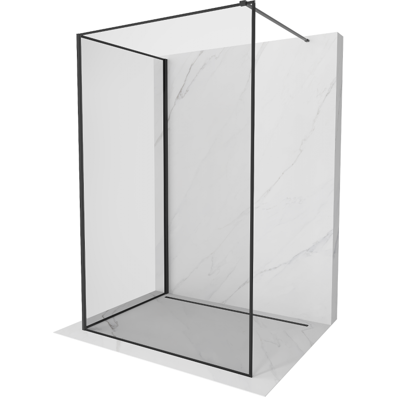 Mexen Kioto sprchová zástěna Walk-in 100 x 80 cm, černý rám, černá - 800-100-212-70-70-080