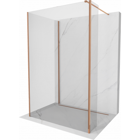 Mexen Kioto sprchová stěna Walk-in 130 x 80 x 30 cm, transparentní, růžové zlato - 800-130-080-221-60-00-030