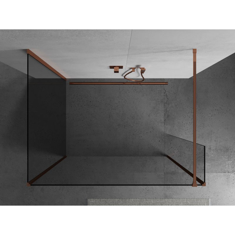 Mexen Kioto sprchová stěna Walk-in 100 x 90 x 30 cm, transparentní, růžové zlato - 800-100-090-221-60-00-030