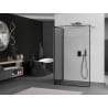 Mexen Kioto sprchová stěna Walk-in 110 x 70 cm, černý rámeček, gun metal - 800-110-212-95-70-070