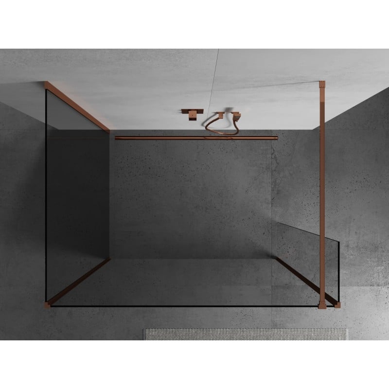 Mexen Kioto sprchová stěna Walk-in 130 x 105 x 30 cm, transparentní, růžové zlato - 800-130-105-221-60-00-030