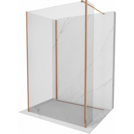 Mexen Kioto sprchová stěna Walk-in 120 x 80 x 40 cm, transparentní, růžové zlato - 800-120-080-221-60-00-040