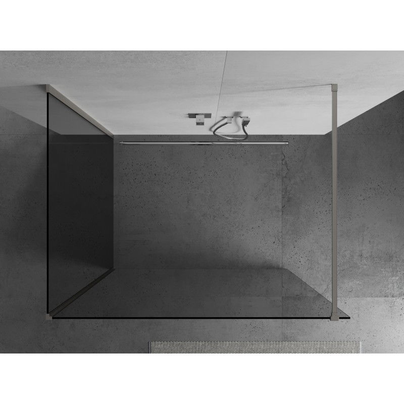 Mexen Kioto sprchová stěna Walk-in 95 x 90 cm, transparentní, kartáčovaný nikl - 800-095-212-97-00-090