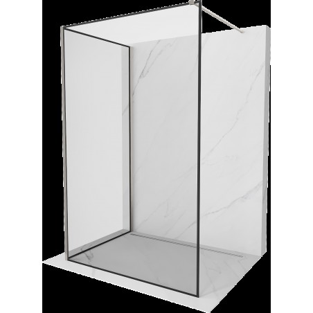 Mexen Kioto sprchová stěna Walk-in 120 x 70 cm, černý vzor, kartáčovaný nikl - 800-120-212-97-70