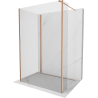 Mexen Kioto sprchová stěna Walk-in 90 x 75 x 30 cm, transparentní, kartáčovaná měď - 800-090-075-221-65-00-030