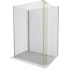 Mexen Kioto sprchová stěna Walk-in 120 x 70 x 30 cm, transparentní, zlatá - 800-120-070-221-50-00-030