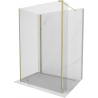 Mexen Kioto sprchová stěna Walk-in 130 x 110 x 30 cm, transparentní, zlatá - 800-130-110-221-50-00-030