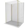 Mexen Kioto sprchová zástěna Walk-in 140 x 90 x 40 cm, transparentní, zlatá - 800-140-090-221-50-00-040