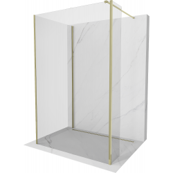 Mexen Kioto sprchová stěna Walk-in 125 x 110 x 40 cm, transparentní, zlatá - 800-125-110-221-50-00-040