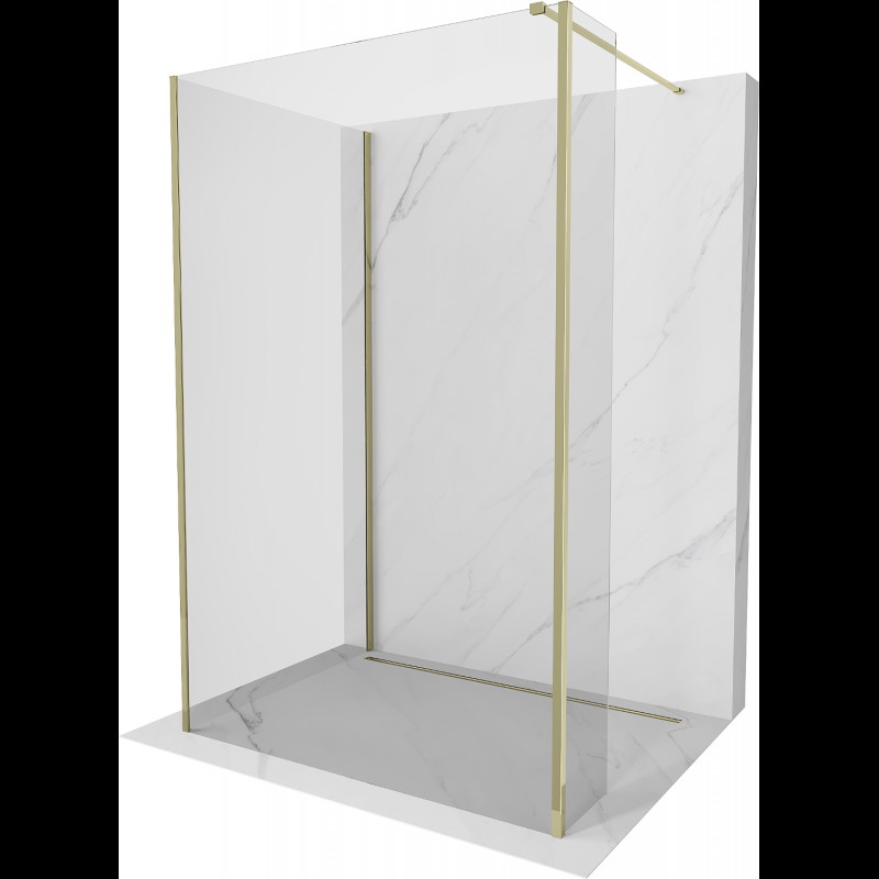 Mexen Kioto sprchová stěna Walk-in 140 x 110 x 40 cm, transparentní, zlatá - 800-140-110-221-50-00-040