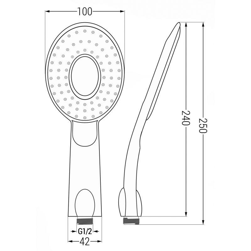Mexen R-73 ruční sprcha 1-funkční, chrom/bílá - 79573-02