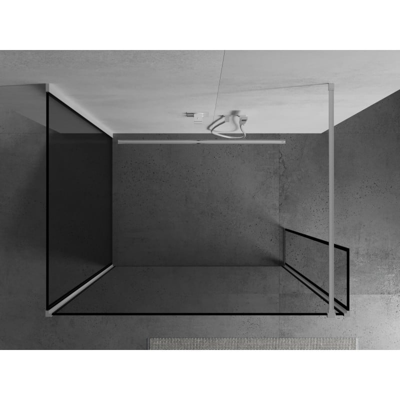 Mexen Kioto sprchová stěna Walk-in 120 x 110 x 30 cm, černý rámeček, bílá - 800-120-110-221-20-70-030
