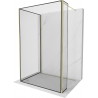 Mexen Kioto sprchová stěna Walk-in 140 x 100 x 40 cm, černý vzor, zlatý - 800-140-100-221-50-70-040