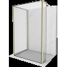 Mexen Kioto sprchová stěna Walk-in 130 x 110 x 40 cm, černý vzor, zlatý kartáč - 800-130-110-221-55-70-040