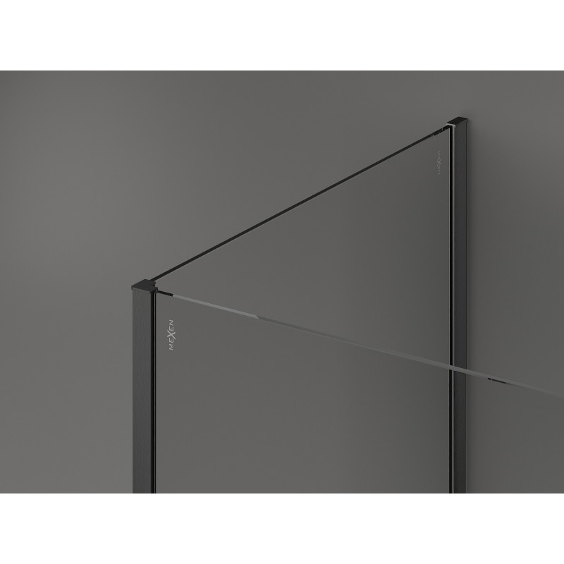 Mexen Kioto sprchová stěna Walk-in 100 x 100 x 40 cm, transparentní, kartáčovaná ve zbarvení gun gray