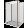 Mexen Kioto sprchová stěna Walk-in 130 x 70 x 30 cm, černý vzor, broušená měď - 800-130-070-221-65-70-030