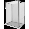 Mexen Kioto sprchová stěna Walk-in 90 x 90 x 30 cm, černý vzor, gun gray kartáčovaný - 800-090-090-221-66-70-030