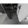 Mexen Kioto Sprchová stěna Walk-in 120 x 90 x 30 cm, černý rám, kartáčovaná gun gray - 800-120-090-221-66-70-030
