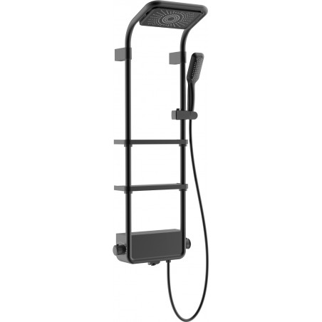 Mexen Dazz nástěnná sprchová sada s dešťovou sprchou a baterií, černá- 78107-70