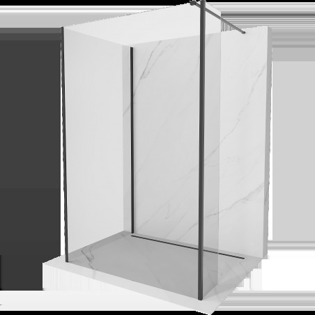 Mexen Kioto sprchová stěna Walk-in 110 x 85 x 30 cm, transparentní, černá - 800-110-085-221-70-00-030