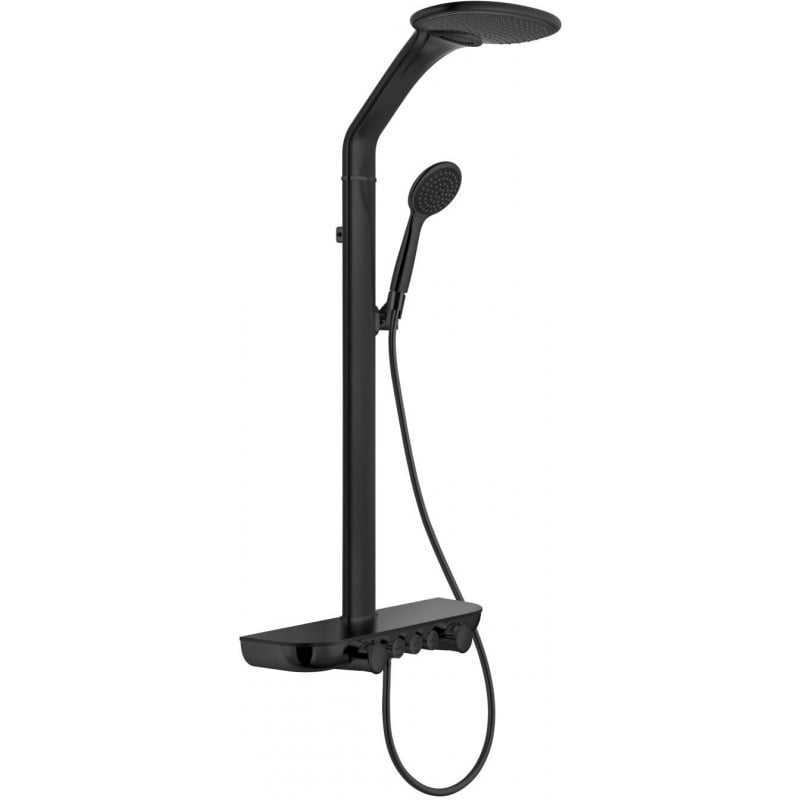 Mexen Bolt nástěnná sprchová sada s dešťovou hlavicí a baterií, černá - 78108-70