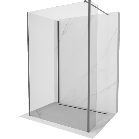 Mexen Kioto sprchová stěna Walk-in 140 x 80 x 30 cm, transparentní, zbraňový kov - 800-140-080-221-95-00-030