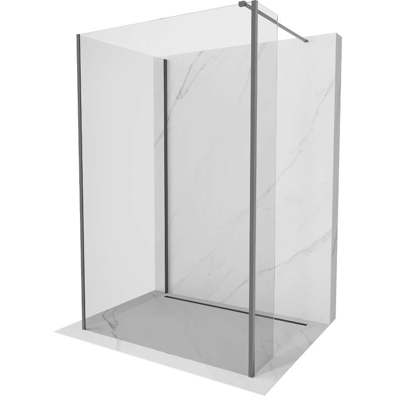 Mexen Kioto sprchová stěna Walk-in 140 x 95 x 30 cm, transparentní, gun metal - 800-140-095-221-95-00-030