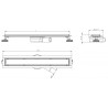 Mexen Flat 360° M33 otočný lineární odtok 90 cm, inox - 1033090-40