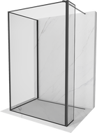 Mexen Kioto sprchová stěna Walk-in 120 x 80 x 40 cm, černý rám, černá - 800-120-080-221-70-70-040