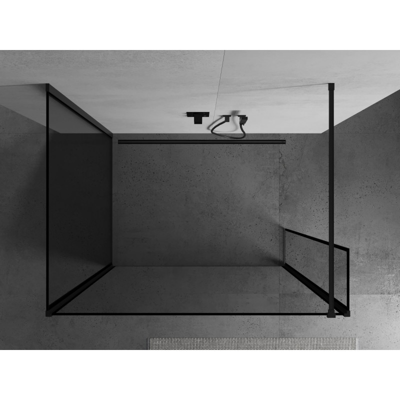 Mexen Kioto sprchová stěna Walk-in 120 x 80 x 40 cm, černý rám, černá - 800-120-080-221-70-70-040