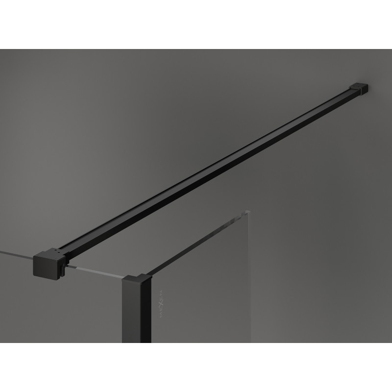 Mexen Kioto sprchová stěna Walk-in 120 x 80 x 40 cm, černý rám, černá - 800-120-080-221-70-70-040