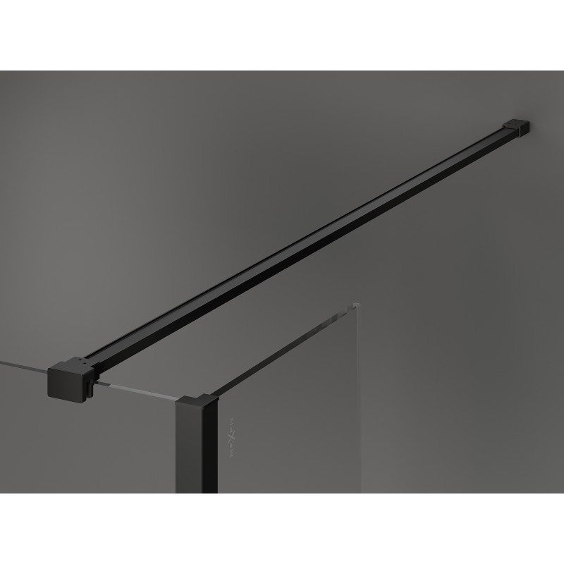 Mexen Kioto sprchová zástěna Walk-in 100 x 90 x 40 cm, černý rám, černá - 800-100-090-221-70-70-040