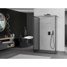 Mexen Kioto sprchová stěna Walk-in 90 x 80 x 30 cm, černý rám, gun metal - 800-090-080-221-95-70-030