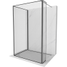 Mexen Kioto sprchová stěna Walk-in 130 x 100 x 30 cm, černý rámeček, gun metal - 800-130-100-221-95-70-030