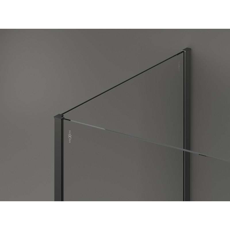 Mexen Kioto sprchová stěna Walk-in 130 x 100 x 30 cm, černý rámeček, gun metal - 800-130-100-221-95-70-030