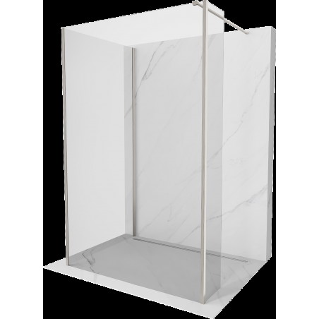 Mexen Kioto sprchová stěna Walk-in 125 x 70 x 30 cm, transparentní, kartáčovaný nikel - 800-125-070-221-97-00-030