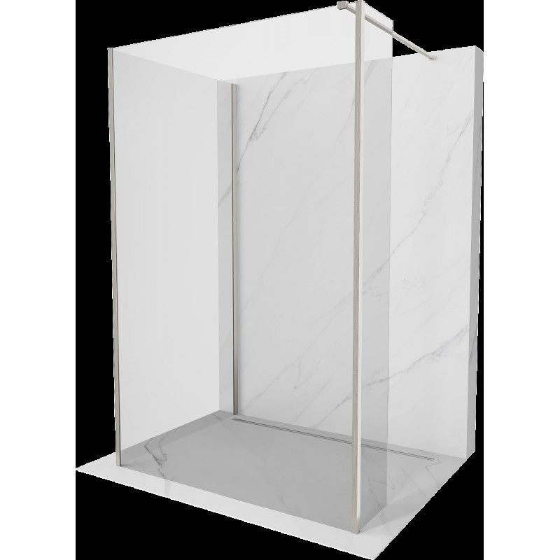 Mexen Kioto sprchová stěna Walk-in 140 x 70 x 30 cm, transparentní, kartáčovaný nikl - 800-140-070-221-97-00-030