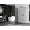 Mexen Kioto sprchová zástěna Walk-in 135 x 100 x 30 cm, průhledná, kartáčovaný nikl - 800-135-100-221-97-00-030