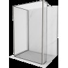 Mexen Kioto sprchová stěna Walk-in 110 x 70 x 30 cm, černý vzor, broušený nikel - 800-110-070-221-97-70-030