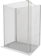 Mexen Kioto sprchová zástěna Walk-in 135 x 100 x 30 cm, průhledná, kartáčovaný nikl - 800-135-100-221-97-00-030