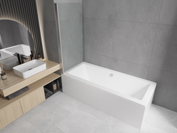 Mexen Felix vanová zástěna jednokřídlová 75 x 140 cm, transparentní, chrom - 890-075-001-01-00