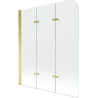 Mexen Felix vanová zástěna 3-dílná 120 x 140 cm, transparentní, zlatá - 890-120-003-50-00